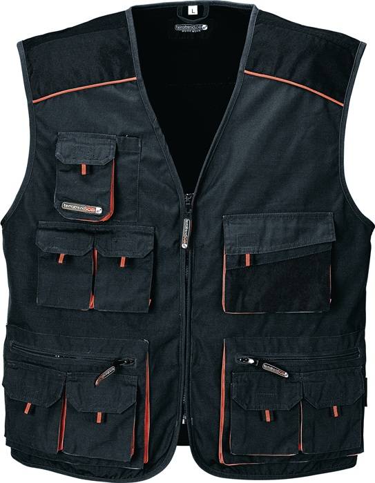 Weste Gr.50 dunkelgrau/schwarz/orange TERRATREND