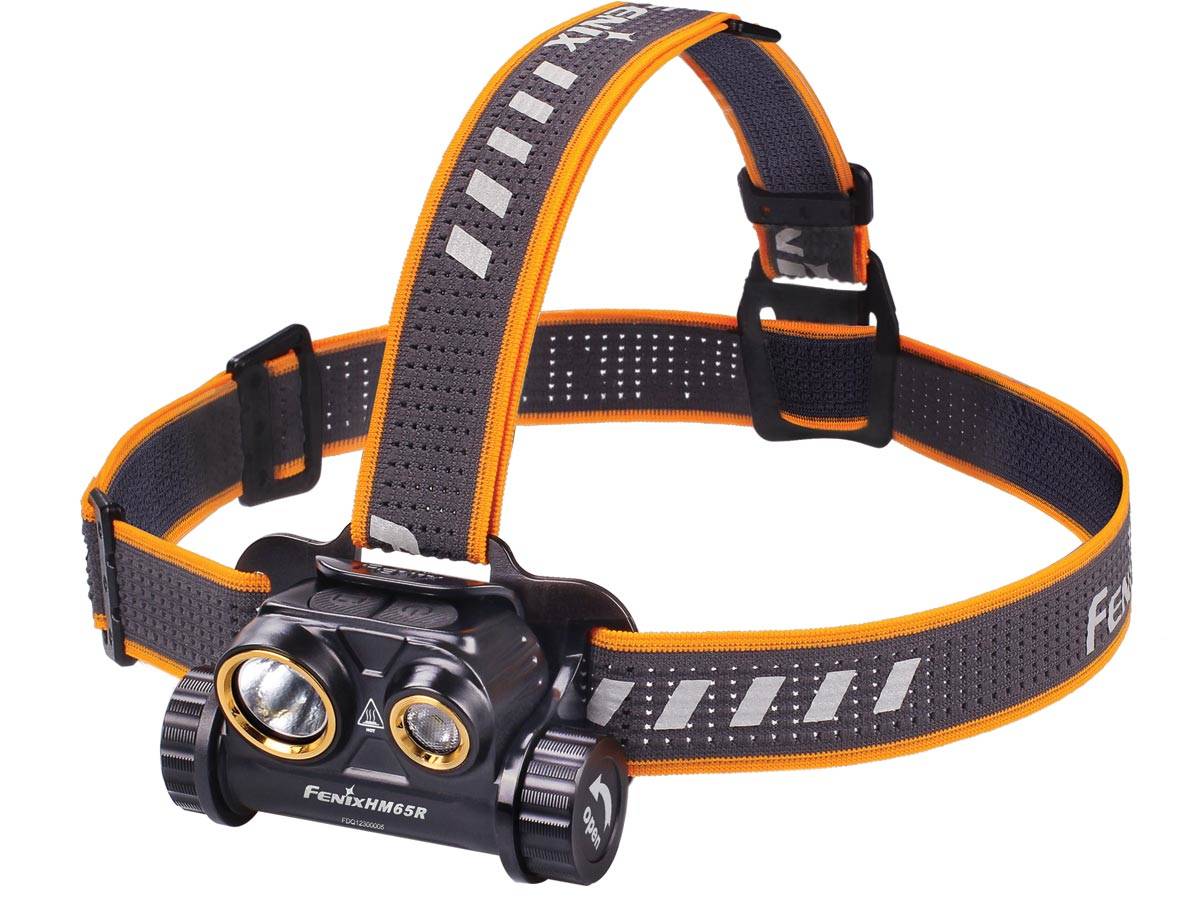 Fenix HM65R, Stirnband-Taschenlampe, Schwarz, Orange, 2 m, IP68, 50 lm, 1000 lm