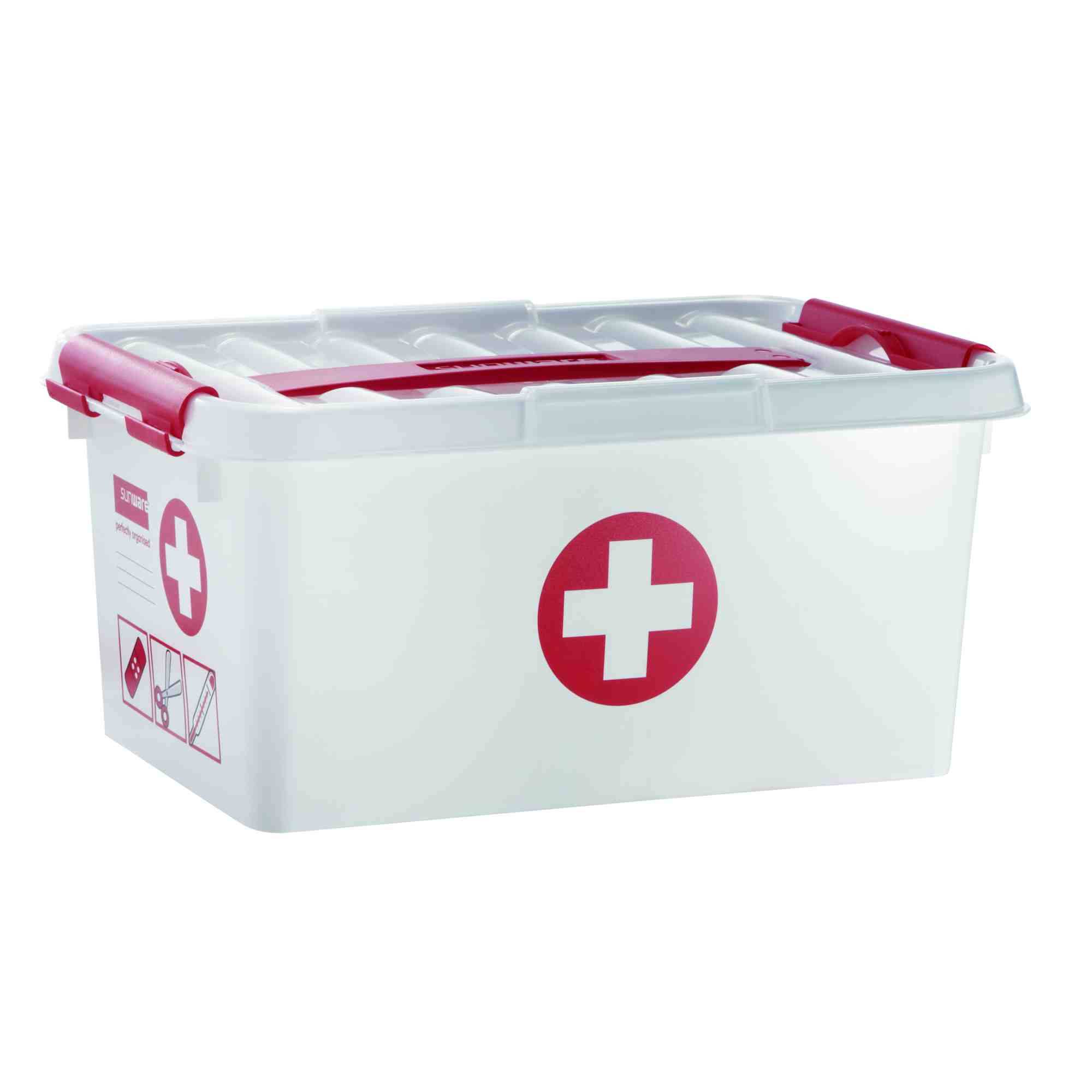 Sunware Q-Line Erste-Hilfe Aufbewahrungsbox weiß/rot 6 Liter mit Deckel