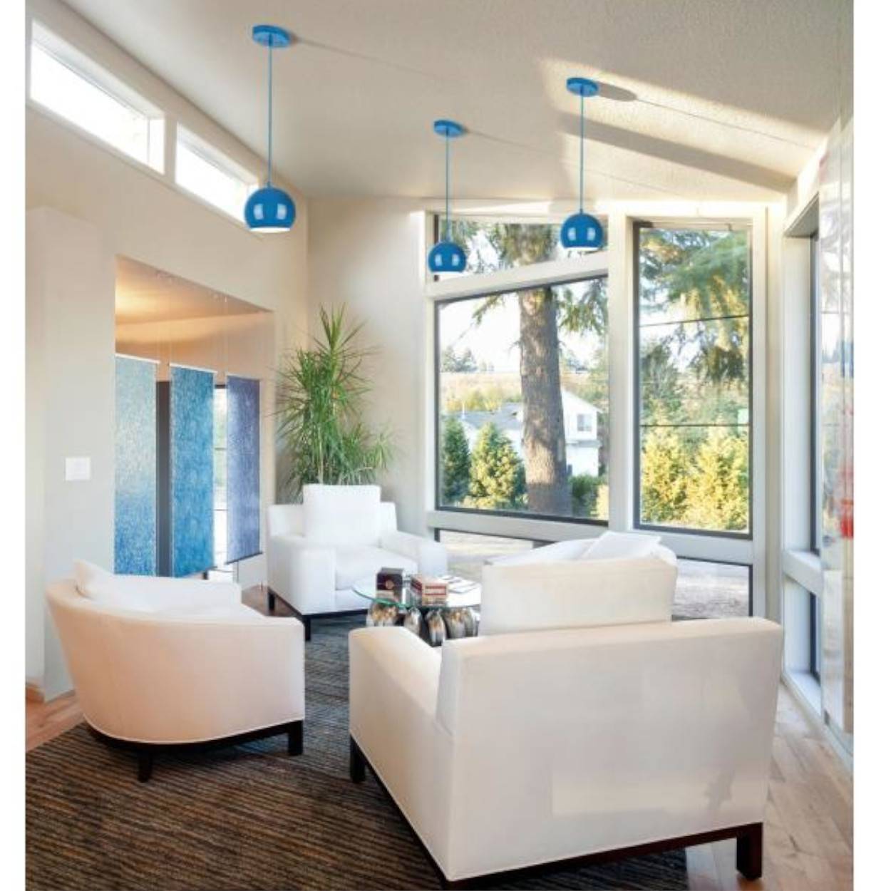 Pendelleuchte Hochglanz Blau mit 1 Lampe