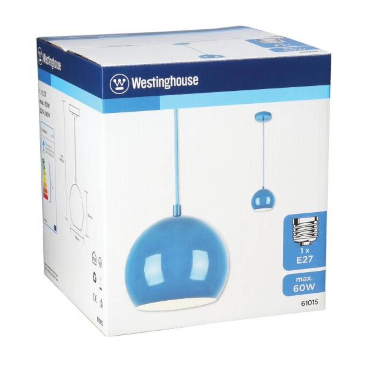 Pendelleuchte Hochglanz Blau mit 1 Lampe