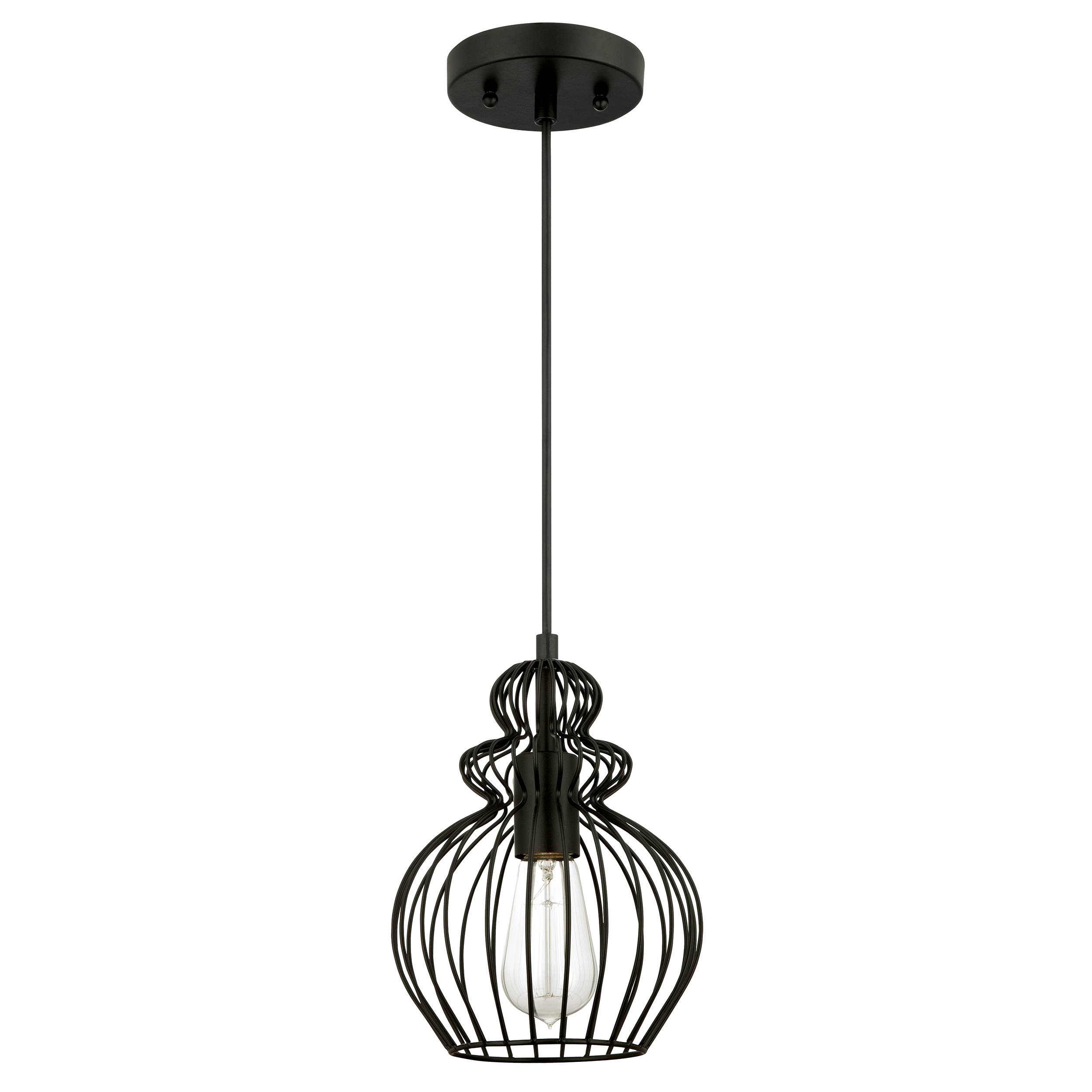 Pendelleuchte Käfig Mattschwarz mit 1 Lampe