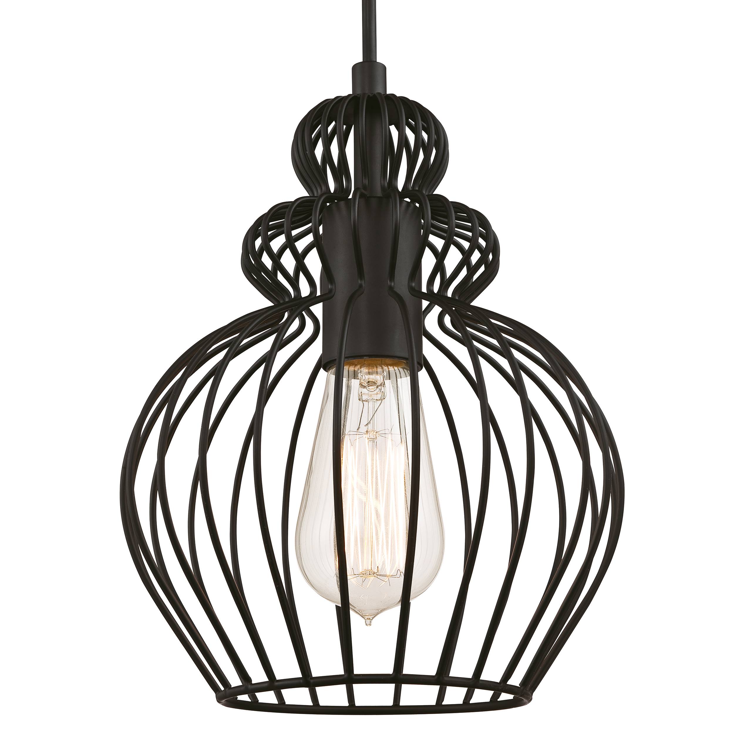 Pendelleuchte Käfig Mattschwarz mit 1 Lampe