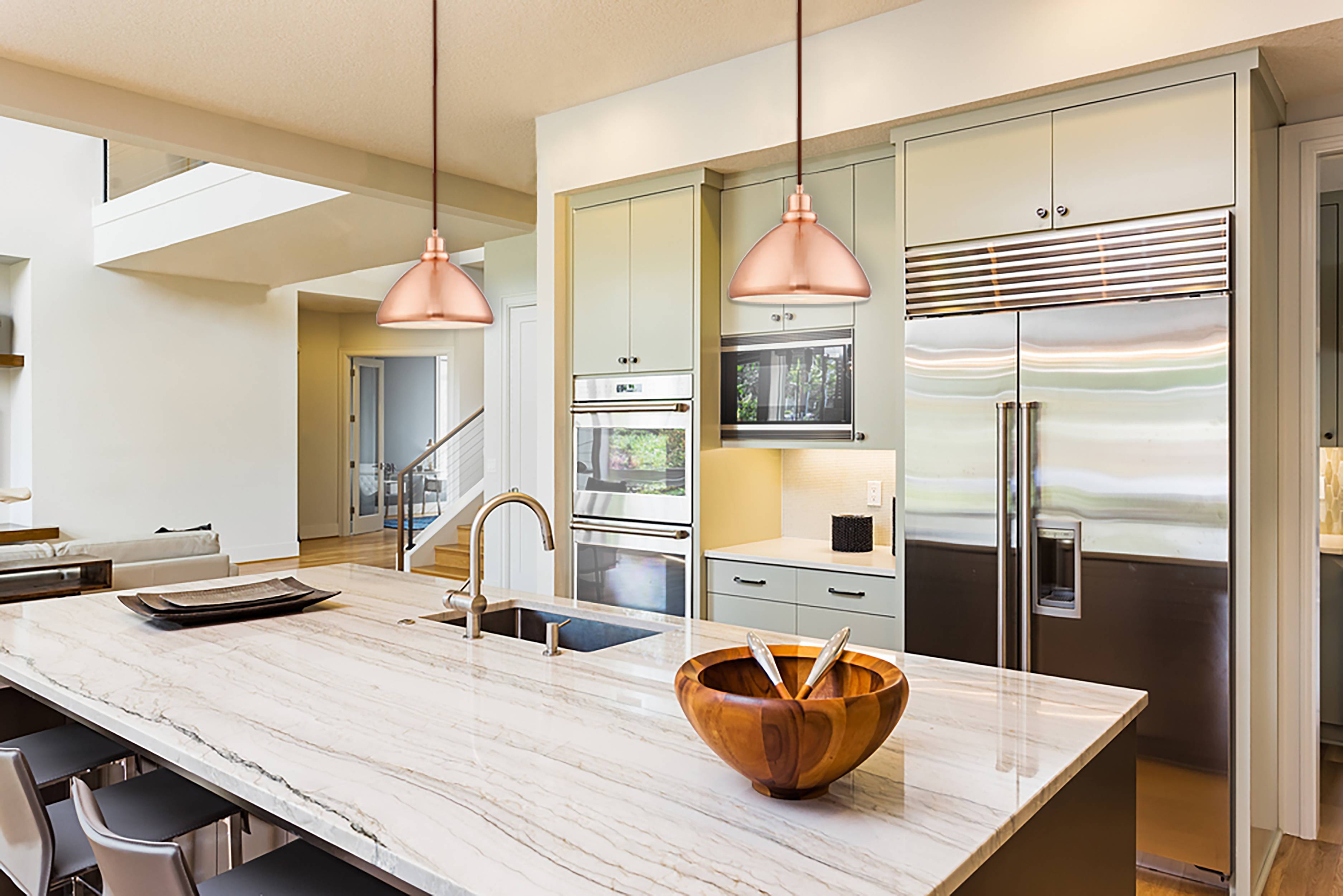 Pendelleuchte gebürstetes Kupfer 1 Lampe