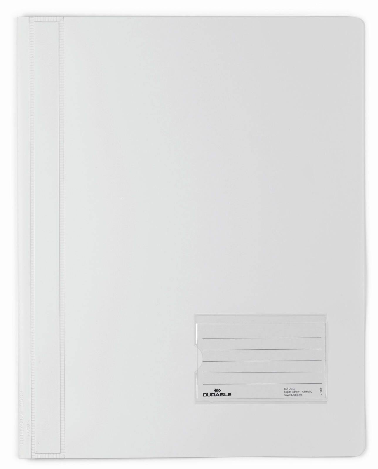 Durable 10 Schnellhefter DURALUX Kunststoff weiß DIN A4überbreit