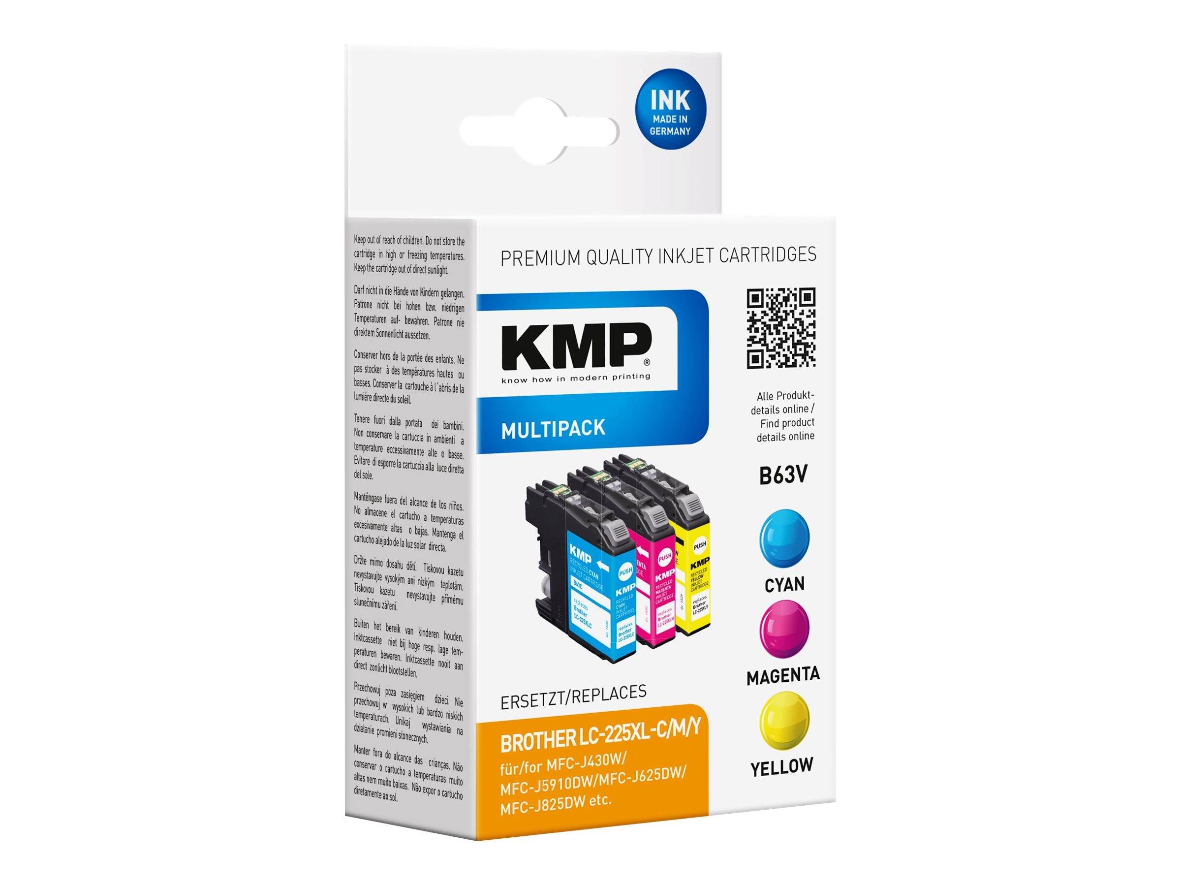 KMP TRIPLE PACK B63V - 3er-Pack - 11.8 ml - Farbe (Cyan, Magenta, Gelb)