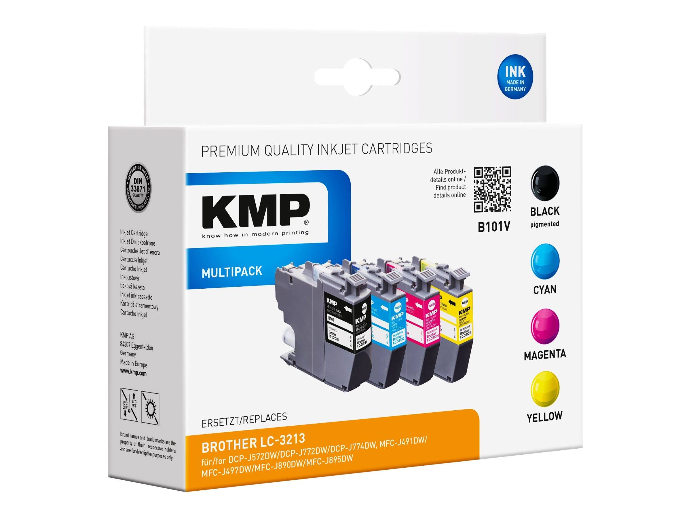 KMP B101V - 4er-Pack - Schwarz, Gelb, Cyan, Magenta - kompatibel - Tintenpatrone