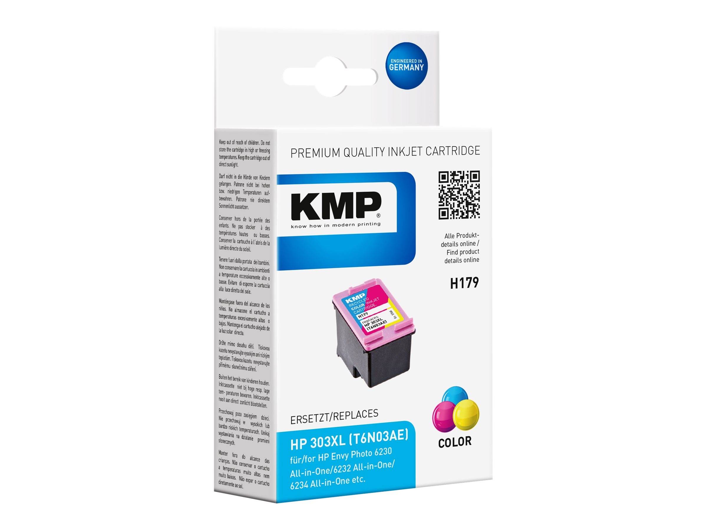 KMP H179 - 9.7 ml - Farbe (Cyan, Magenta, Gelb) - kompatibel - Tintenpatrone (Alternative zu: HP 303XL, HP T6N03AE)