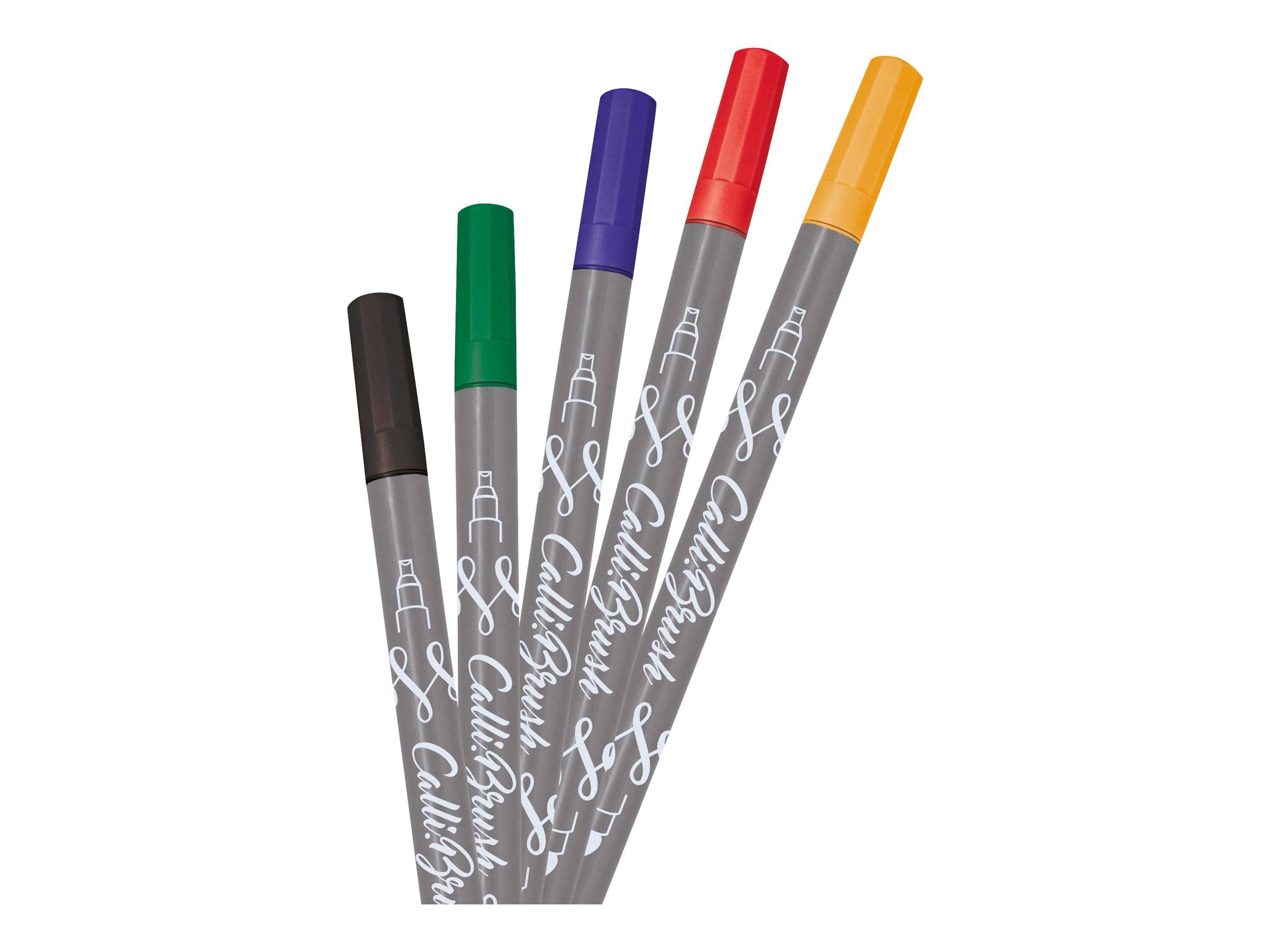 ONLINE® Calli.Brush Double Classic Brush-Pens farbsortiert, 5 St.