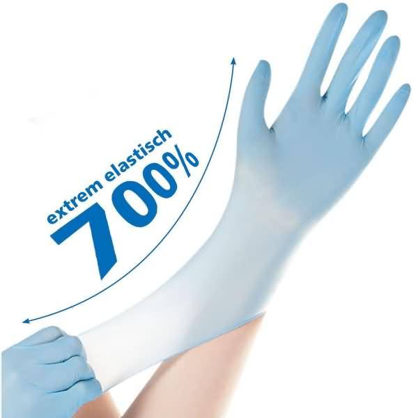 Nitril-Handschuh Safe Super Stretch puderfrei XS 24cm blau VE=100 Stück