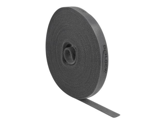 DeLOCK Velcro - Kabelbinderrolle - 10 m - Grau
