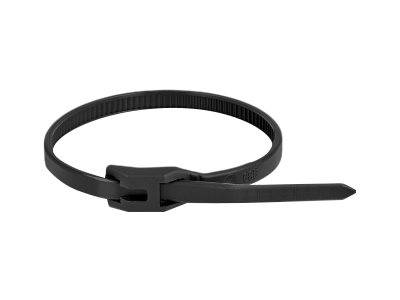Delock - Kabelbinder - mit flachem Kopf - 28 cm - Schwarz, durchsichtig (Packung mit 100)
