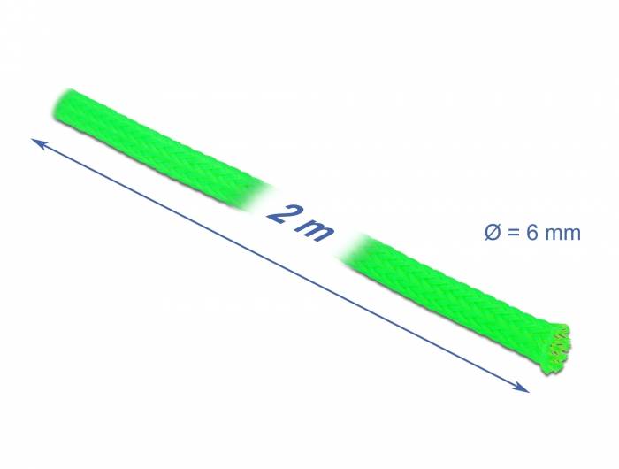 Delock - Geflechtschlauch - dehnbar - 2 m - grün