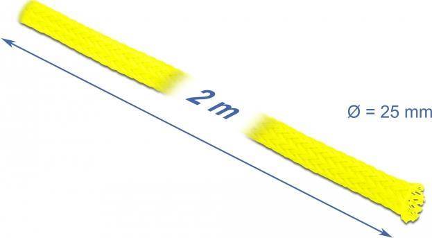 Delock Geflechtschlauch - dehnbar - 2 m - Gelb - Geflechtschlauch dehnbar 2 m x