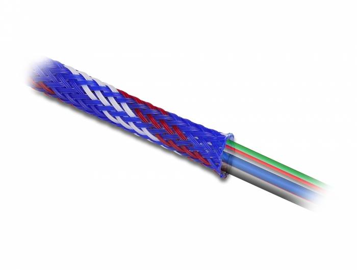 Delock - Geflechtschlauch - dehnbar - 2 m - weiß