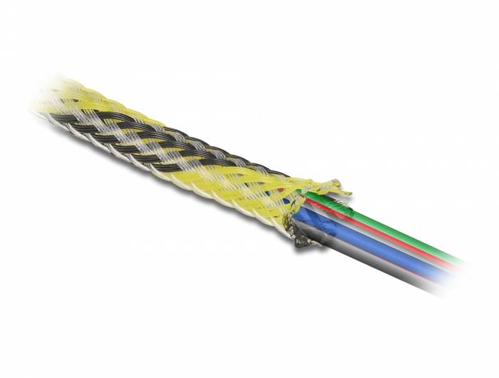 Delock Geflechtschlauch - dehnbar - 2 m - Schwarz - Gelb