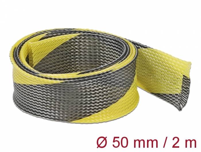 Delock - Geflechtschlauch - dehnbar - 2 m - Schwarz