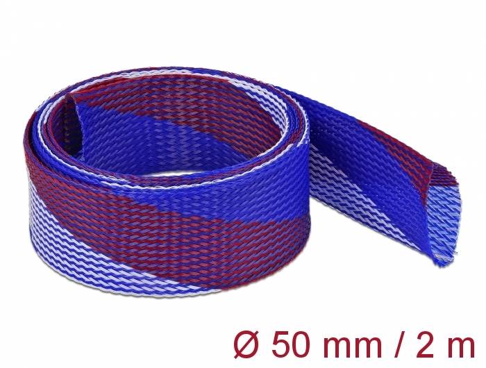 Delock - Geflechtschlauch - dehnbar - 2 m - weiß