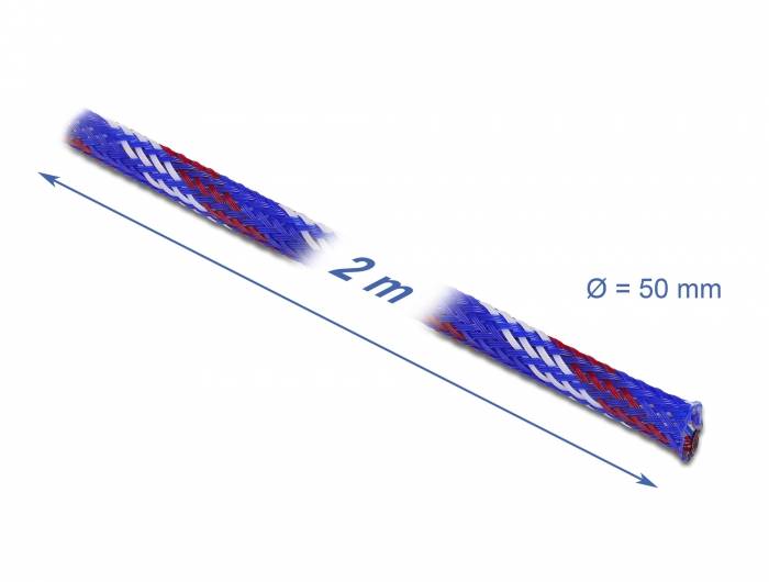 Delock - Geflechtschlauch - dehnbar - 2 m - weiß