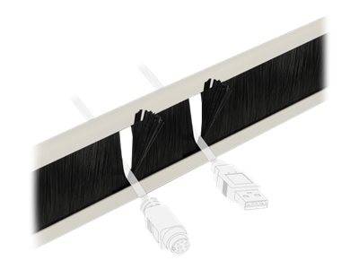 DeLOCK Cable Management Brush Strip - Kabelführungspanel mit Bürste - Grau - 1U - 48.3 cm (19")
