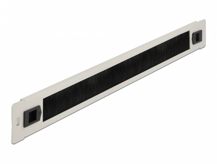DeLOCK Cable Management Brush Strip - Kabelführungspanel mit Bürste - Grau - 1U - 48.3 cm (19")