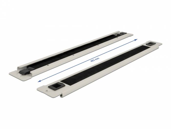 DeLOCK Cable Management Brush Strip - Kabelführungspanel mit Bürste - Grau - 1U - 48.3 cm (19")