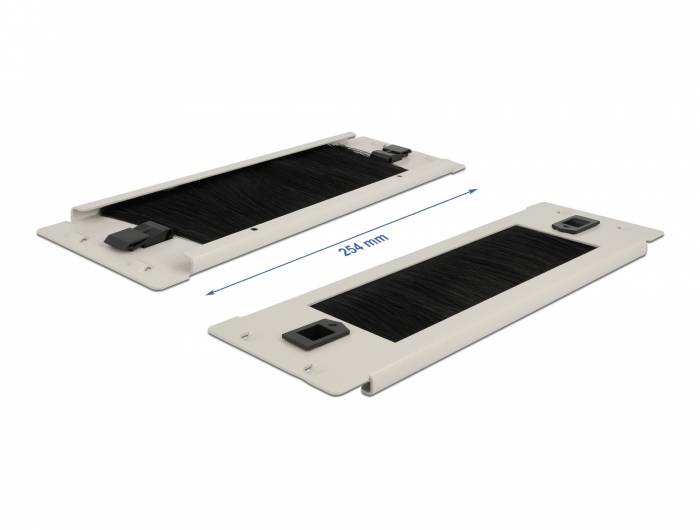 DeLOCK - Kabelmanagementleiste - Grau - 2U - 25.4 cm (10")