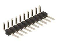 Delock - Pin-Header (10 polig, Abstand 2,54 mm) - Schwarz (Packung mit 5)