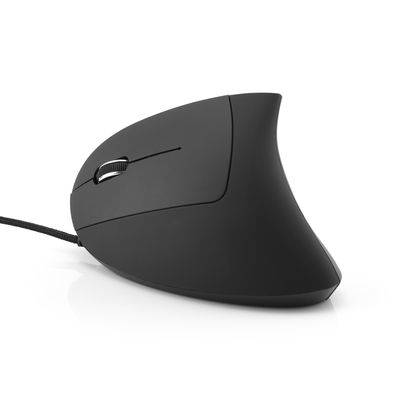 MediaRange MROS231, Linkshändig, Vertikale Ausführung, Optisch, USB Typ-A, 2400 DPI, Schwarz