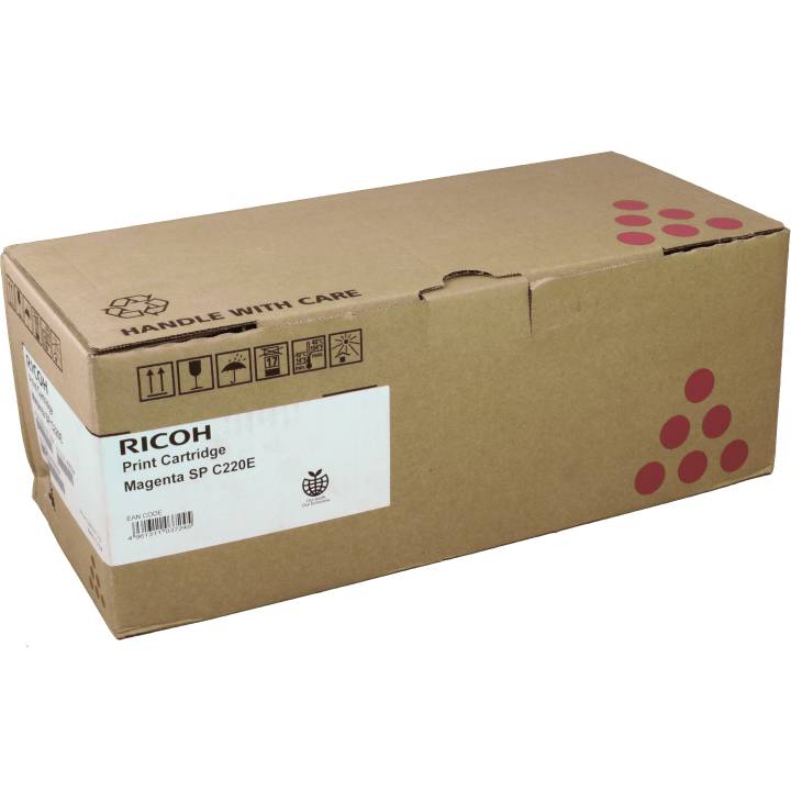 Braune Ricoh-Druckerpatronenschachtel mit der Aufschrift 