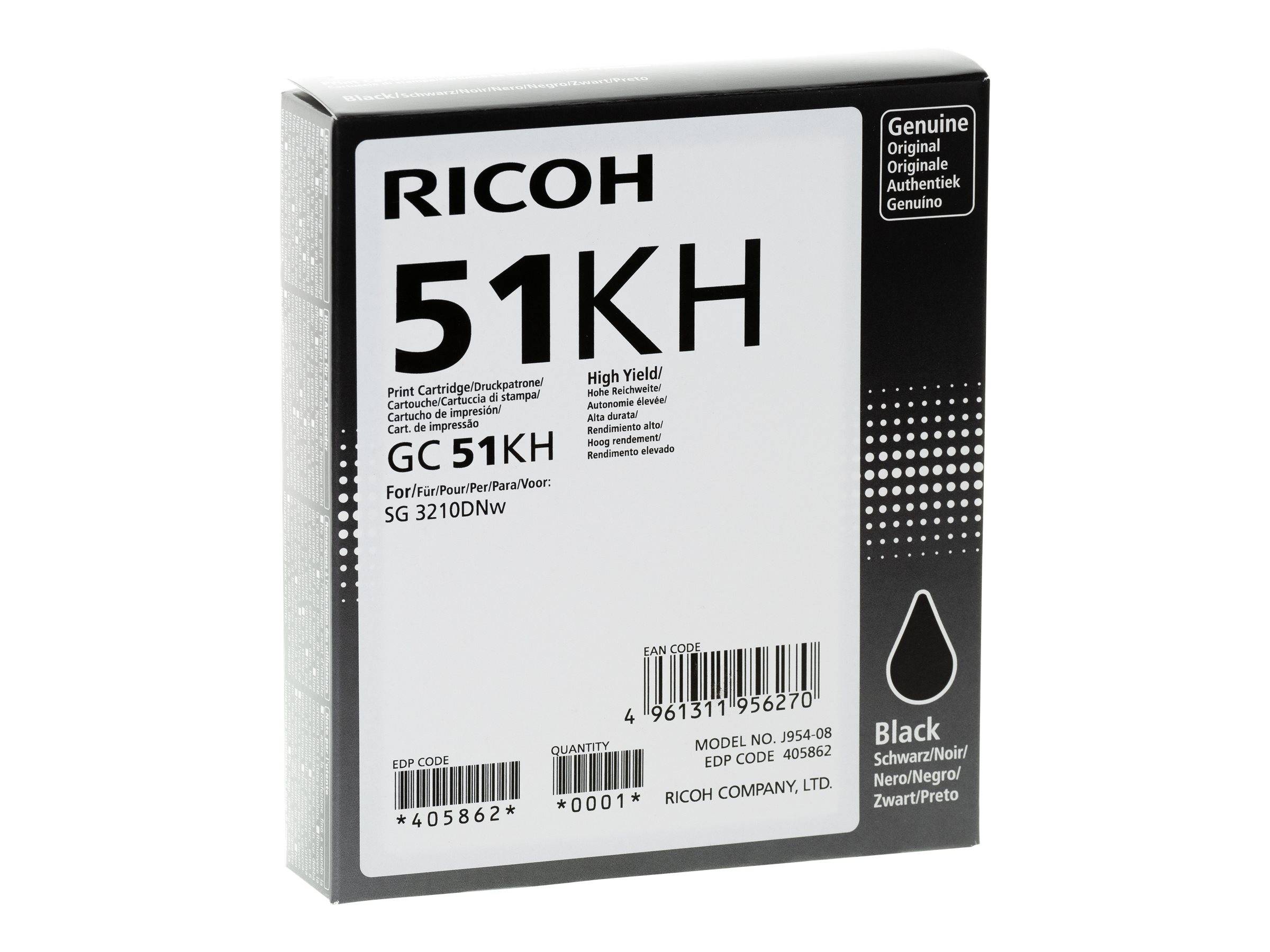 Ricoh GC 51KH - Hohe Ergiebigkeit - Schwarz - Original - Tintenpatrone - für Ric