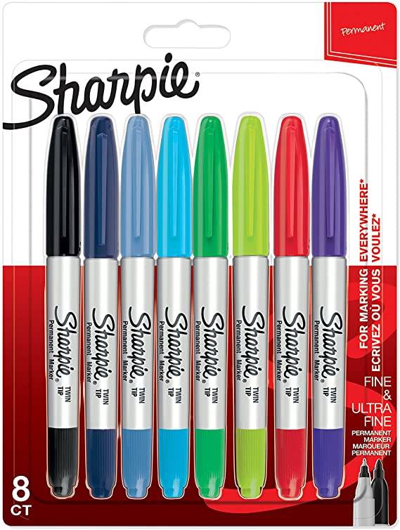 Sharpie 2065409, Mehrfarben, Fein / Ultrafein, Keramik, Stoff, Leder, Metall, Papier, Kunststoff, AP, 8 Stück(e), Sichtverpackung