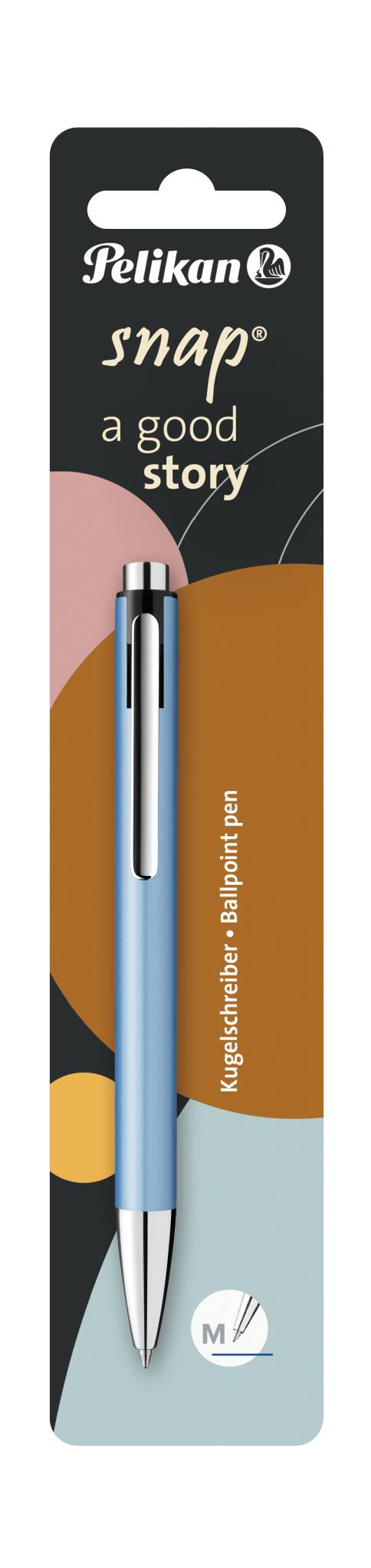 Pelikan Snap, Clip, Clip-on-Einziehkugelschreiber, Nachfüllbar, Blau, 1 Stück(e), Medium