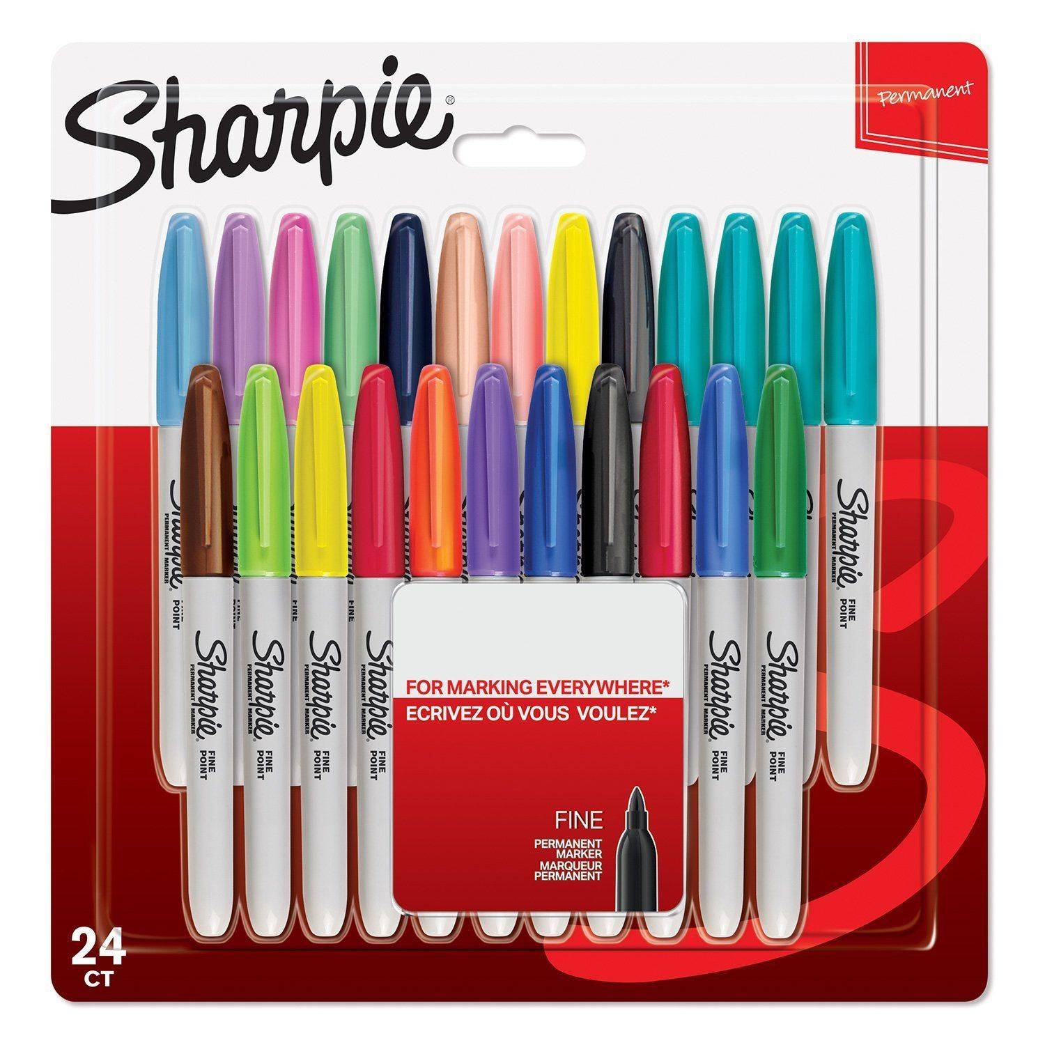 Sharpie Fine, 24 Stück(e), Mehrfarben, Feine Spitze, Grau, Mehrfarben, Rund, Fein