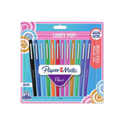 Papermate Flair Candy Pop, Verschlossener Gelschreiber, Mehrfarben, Mehrfarben, Kunststoff, Medium, Rund
