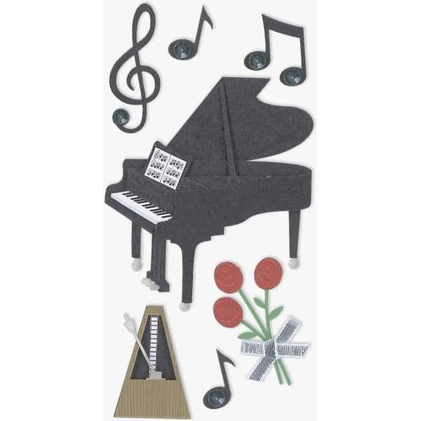 Sticker-Etikett Musik 7 Stück bunt