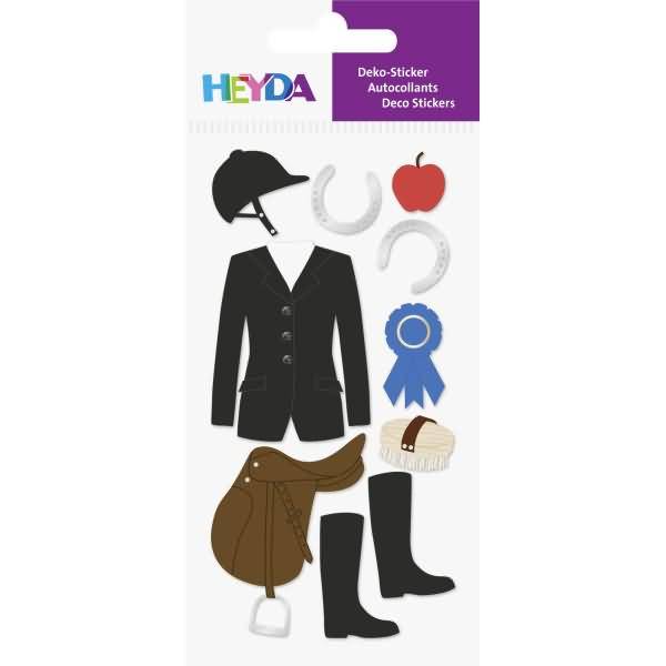 Sticker-Etikett Reiten 7 Stück bunt