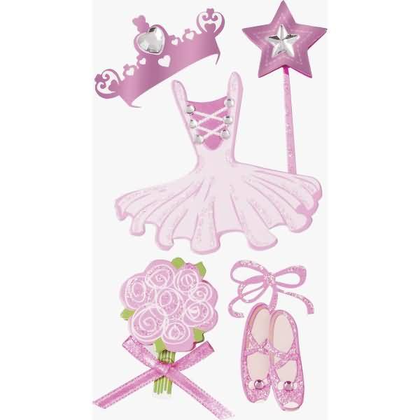 Sticker-Etikett Ballett 5 Stück bunt