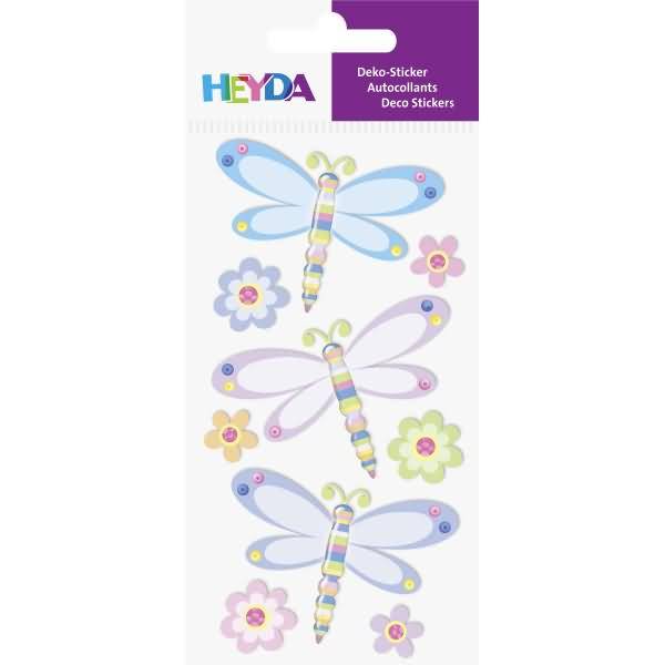 Sticker-Etikett Libellen 9 Stück bunt