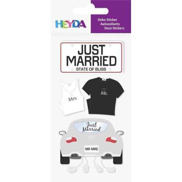 Sticker-Etikett Hochzeit 4 Stück bunt