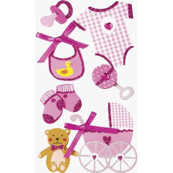Sticker-Etikett Baby Girl 1 9 Stück bunt