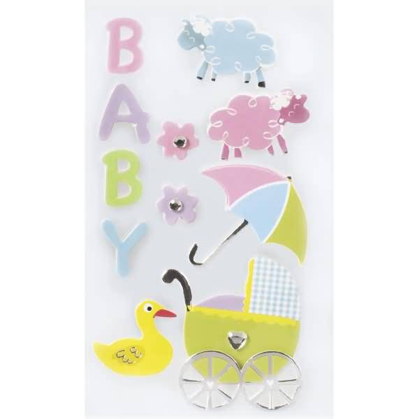 Sticker-Etikett Babysachen 8 Stück bunt