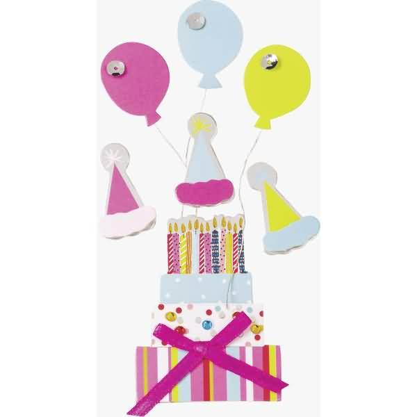 Sticker-Etikett Geburtstag 9 Stück bunt