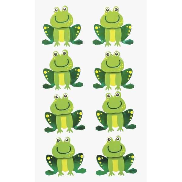 Sticker-Etikett Frosch 6 Stück bunt