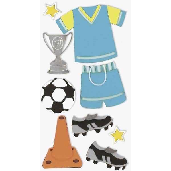 Sticker-Etikett Fußball 7 Stück bunt