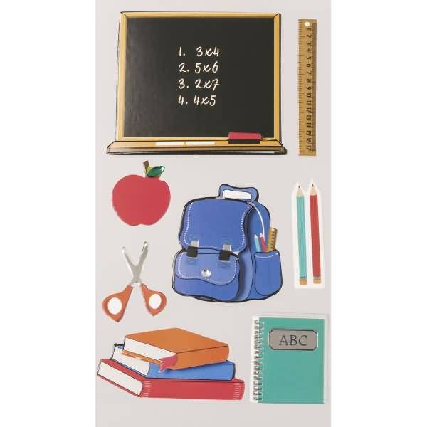 Sticker-Etikett Schule 10 Stück bunt