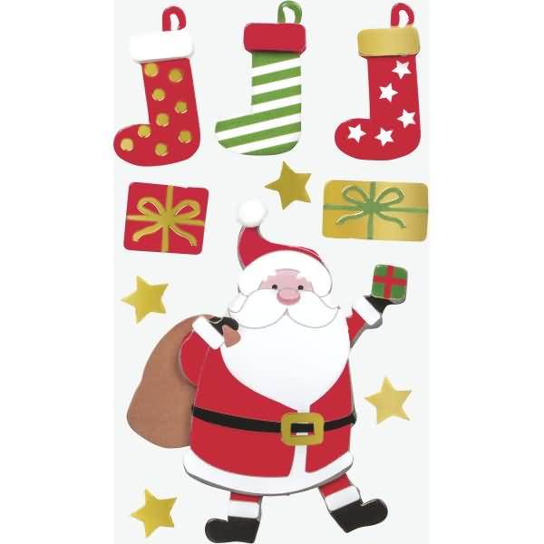 Sticker-Etikett Nikolaus 10 Stück bunt