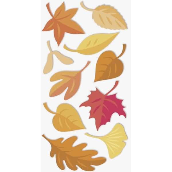 Sticker-Etikett Laub 10 Stück bunt