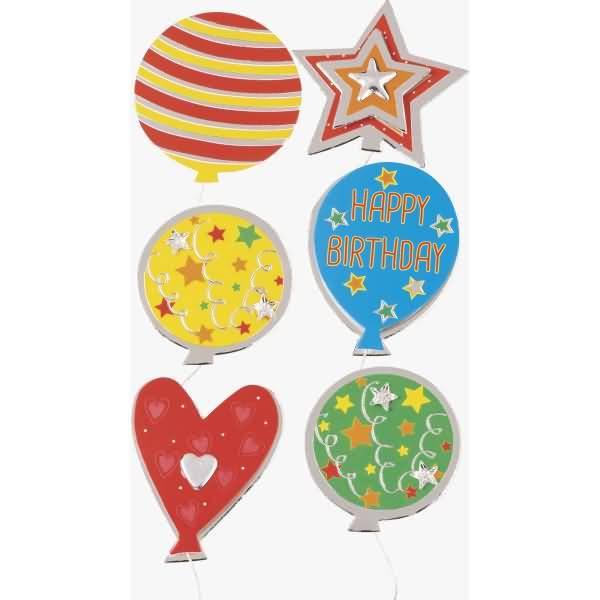 Sticker-Etikett Geburtstag 2 7 Stück 4-farbig