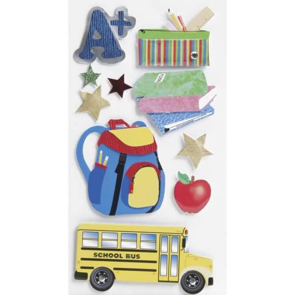 Sticker-Etikett Schule 2 10 Stück 4-farbig